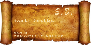 Svartz Dorottya névjegykártya